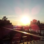 Sonnenuntergang von der Brooklyn Bridge